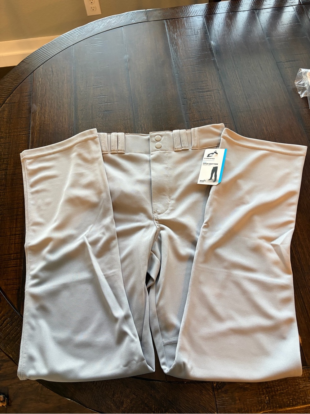 Men's Gray Champro MVP Open Bottom Baseball Pants